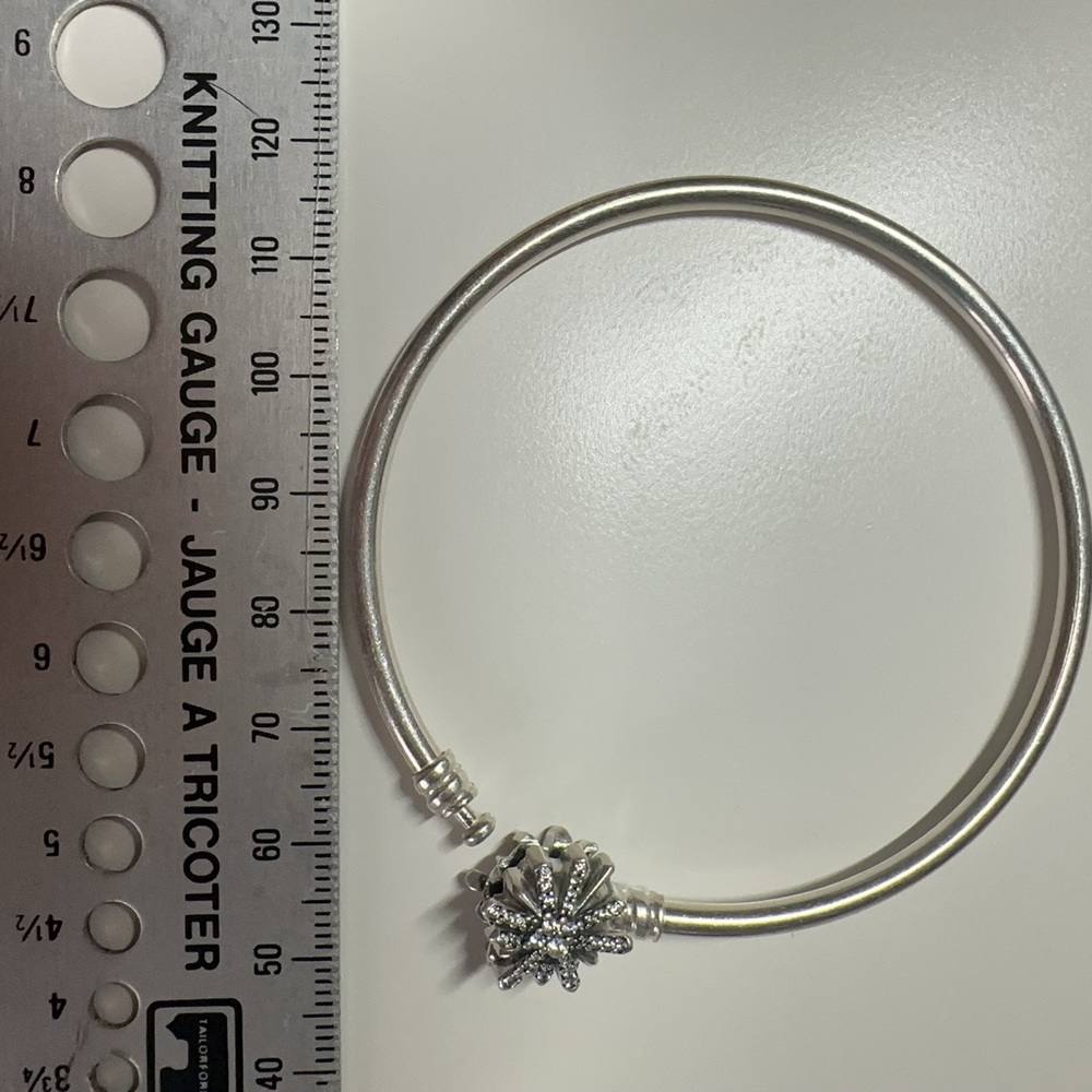 Pandora White Cubic Zirconia Sterling Silver Bangle Bracelet